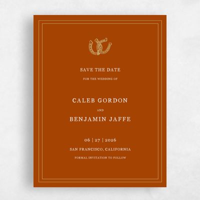 Dark Rust, Orange Wedding Save the Date - Marana Portrait
