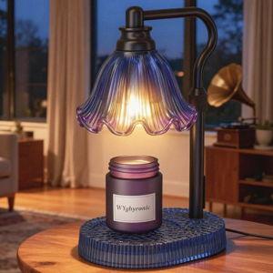 Candle Warmer Lamp with Adjustable Height - Flameless 4-Level Dimmable Wax Warmer, Timer Function & Stylish Design in Multiple Colors(Blue)