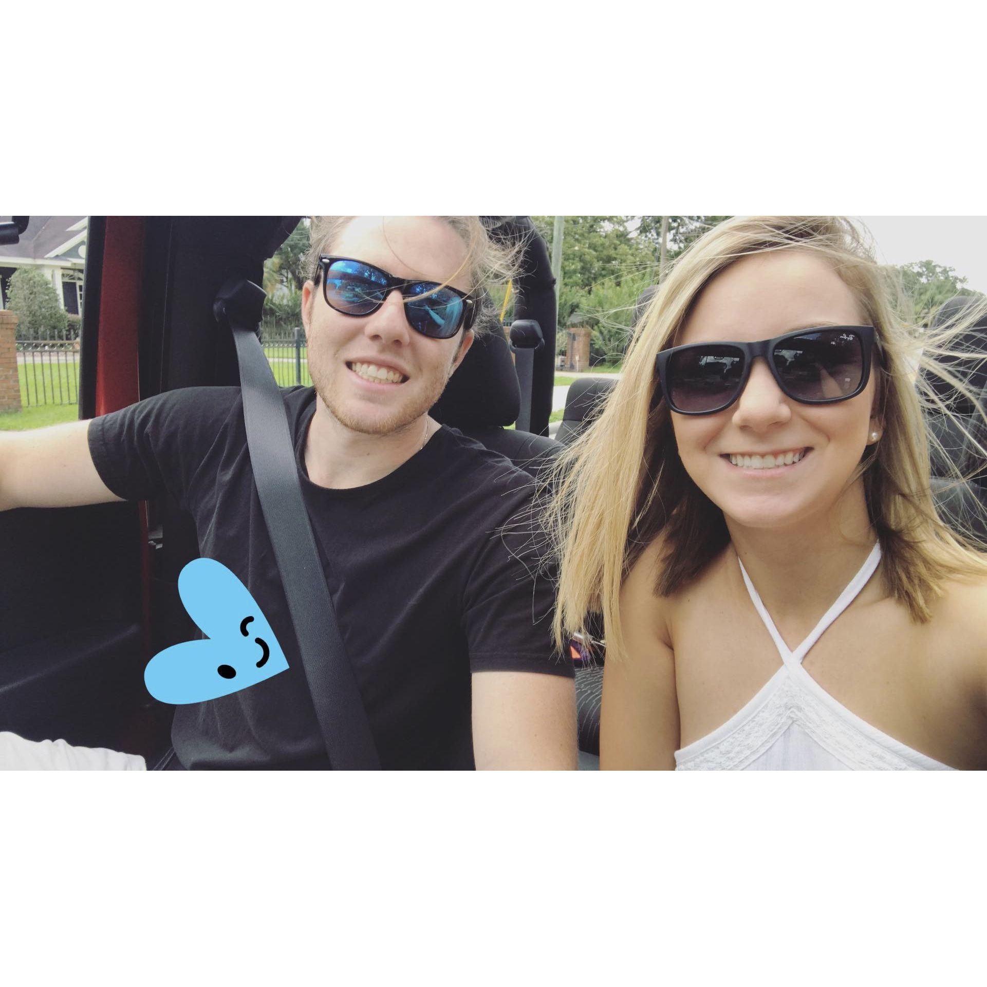 Riding the Jeep around town