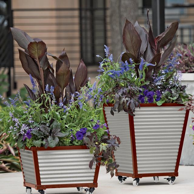 Galvanized Self-Watering Planters - Tall