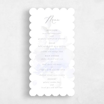 Blue Scalloped Wedding Menu - Kylan
