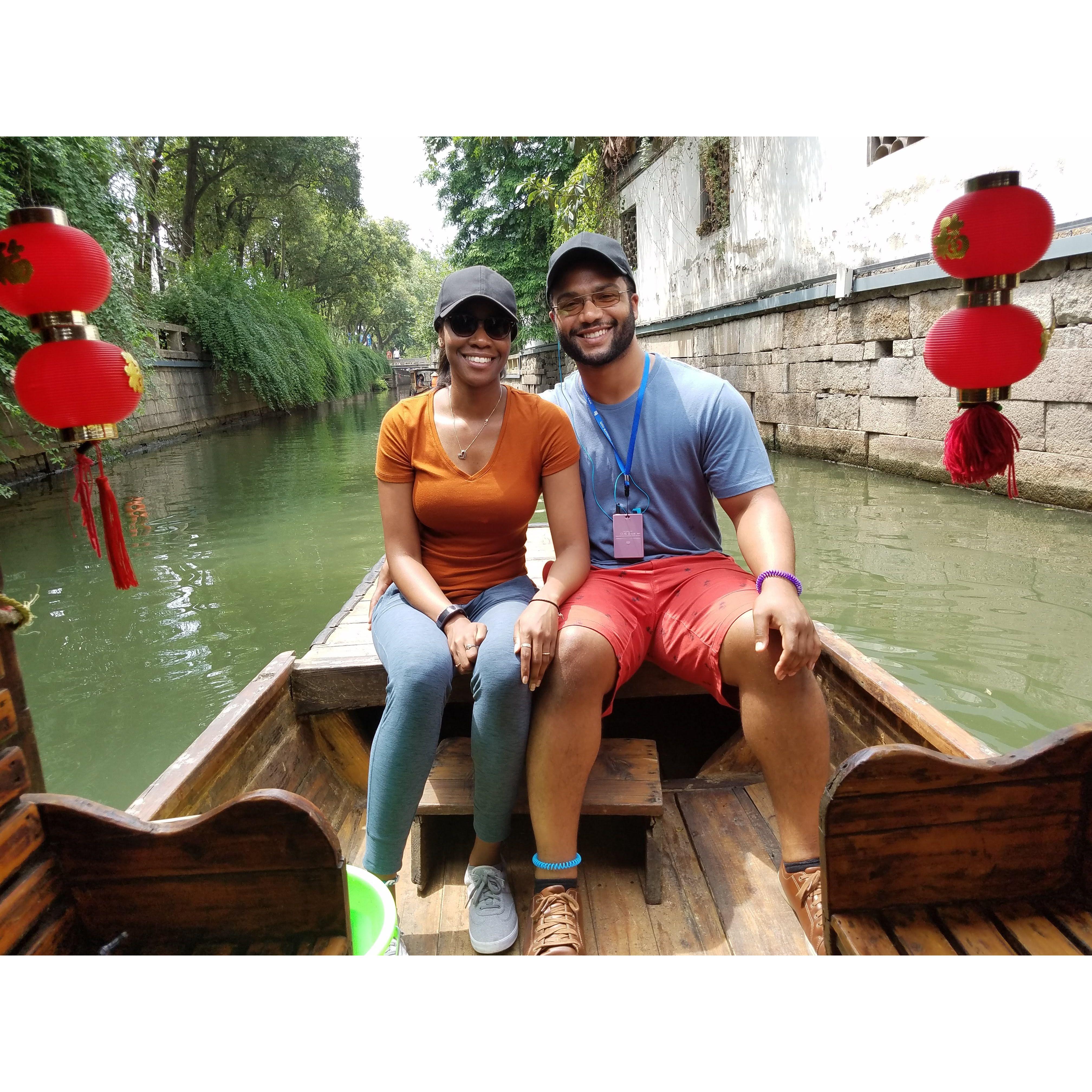 We on a boat in Beijing...or was it Suzhou?!