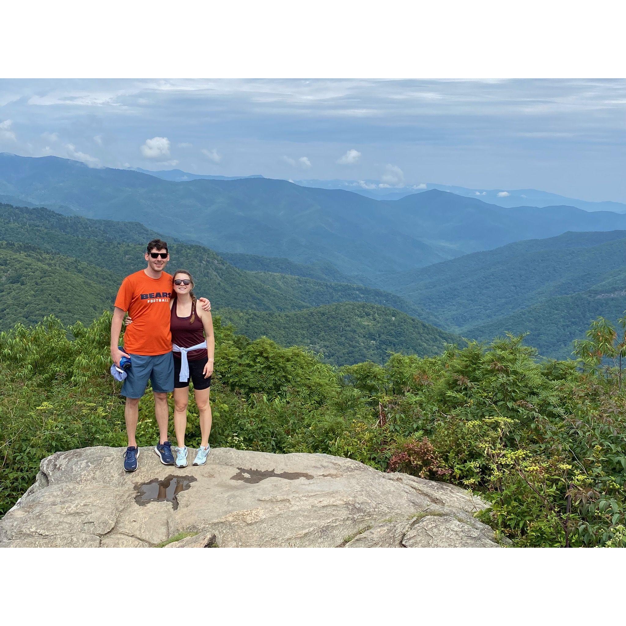 Hiking in the Blue Ridge Mountains while visiting Asheville, NC!
