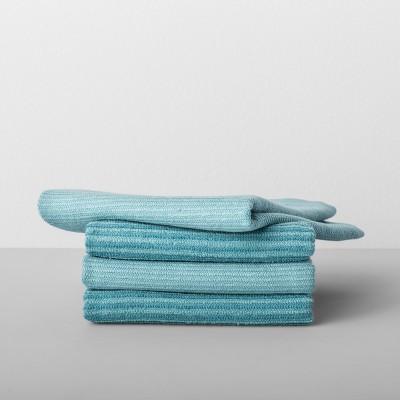 4pk Striped Barmop Towels Aqua - Made By Design™