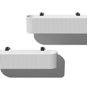 Veradek Demi Series Railing Planter - Hanging Planter Box for Windowsill/Balcony | Plastic-Stone Composite w/Railing Bracket | Modern Décor for Flowers