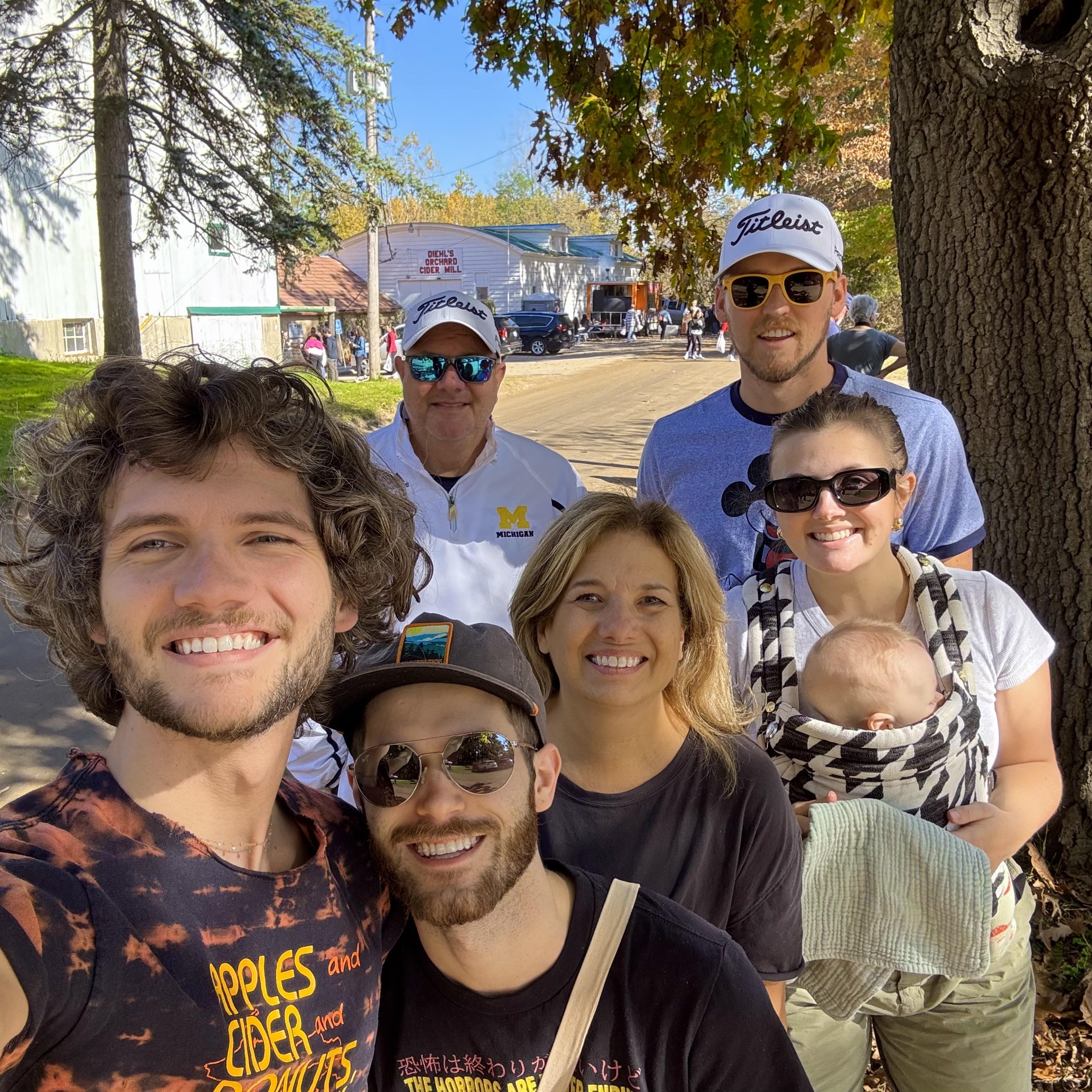 The Meyers family at the orchard, October 2024.