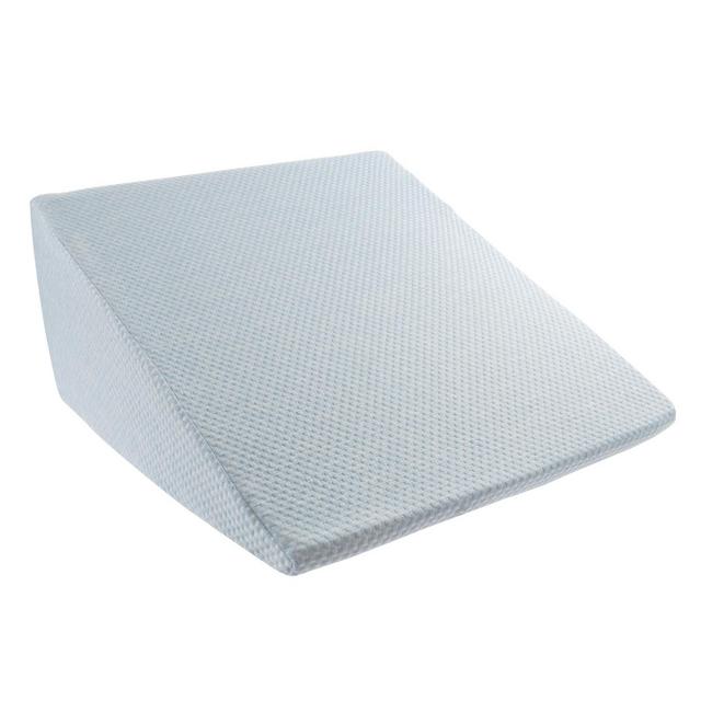 Yorkshire Home King Extra High Wedge Memory Foam Support Pillow with Rayon from Bamboo Fiber Cover Blue