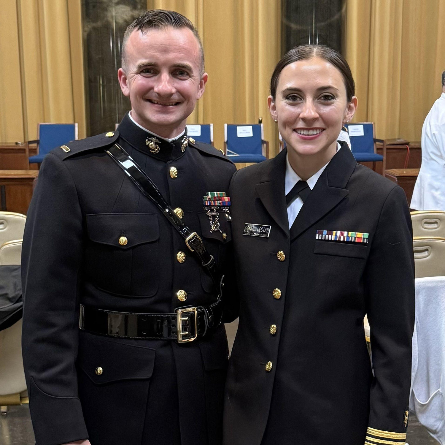 Isaiah's Marine Officer Commissioning Ceremony. Sarah gave Isaiah the oath to the Constitution