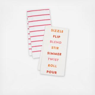 Sizzle Simmer Stir 2-Piece Tea Towel Set