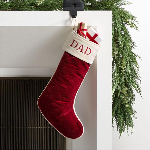 Personalized Red Quilted Velvet Christmas Stocking