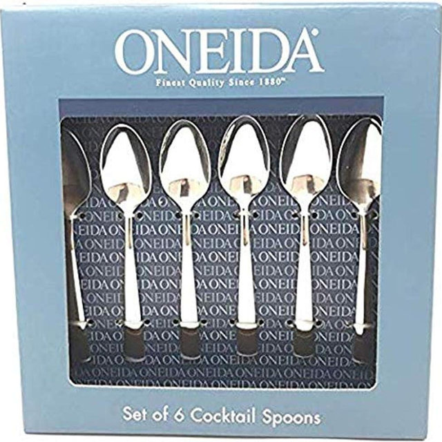 Oneida Nocha Everyday Flatware Cocktail Spoons, Set of 6 18/0 Stainless Steel, Silverware Set