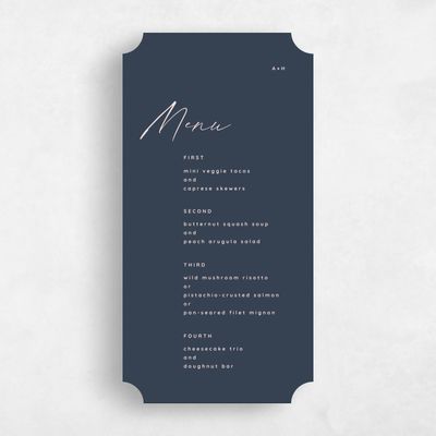 Blue Ticket Wedding Menu - Gilmore