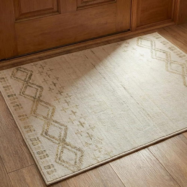 Muddy Mat® Tribal 2ft x 3ft Washable Area Rugs for Living Room, Bedroom & Dining Room – Modern Soft Low Pile Non Slip Carpet – Pet Friendly Waterproof Foldable Rugs for Home