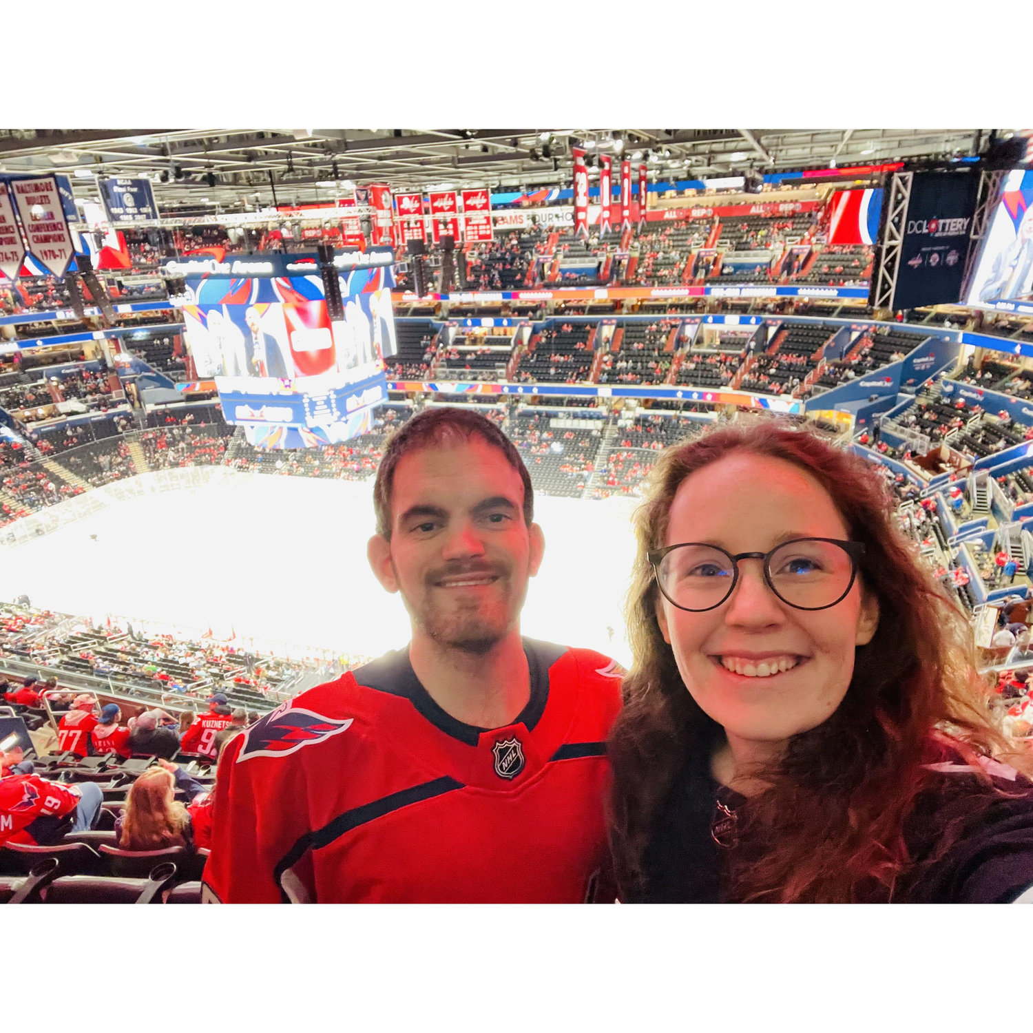 After we began dating (for reals), hockey games became one of our yearly dates.