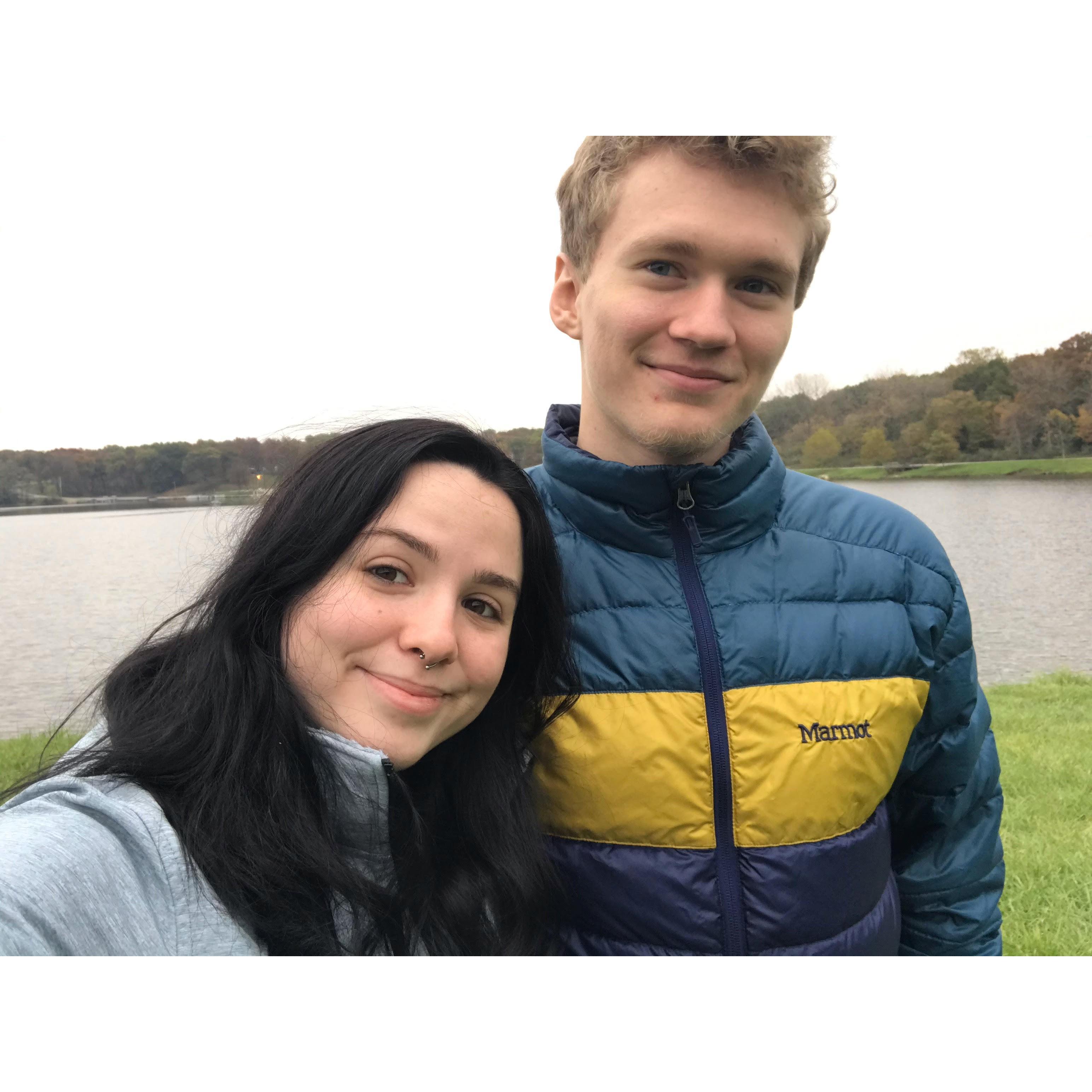 We don't take many pictures together. We're always having too much fun! We were visiting Macomb, IL in this photo!