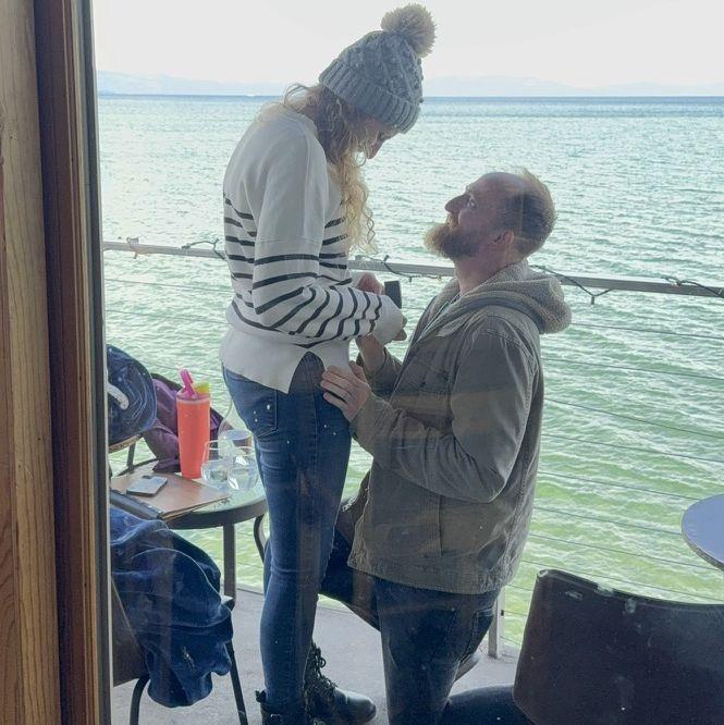 Zack proposed at the same wine tasting spot on Lake Tahoe that we discovered on... our first trip away together!