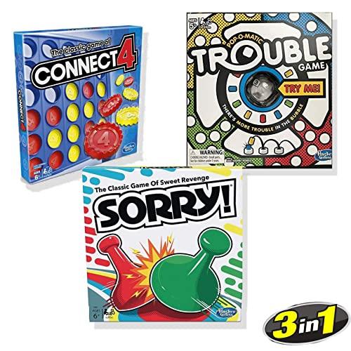 Classic Connect 4, Classic Sorry!, & Classic Trouble [Exclusively Bundled by Brishan]