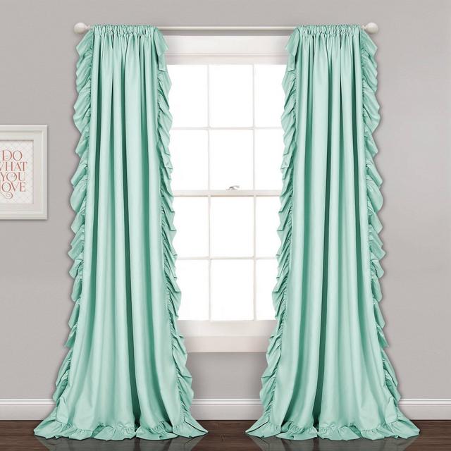 54"x84" Reyna Light Filtering Window Curtain Panel Mint - Lush Décor