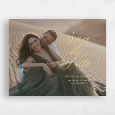 Beige Standard Wedding Save the Date - Clifton Photo Foil