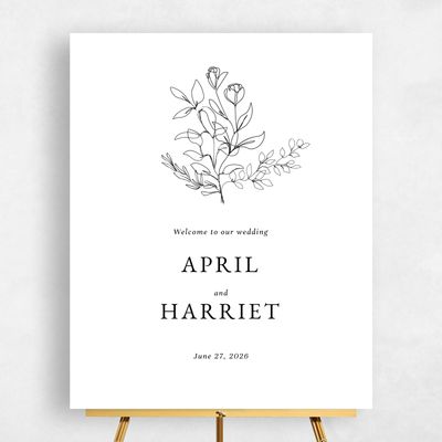 White Wedding Sign - Essenza Portrait