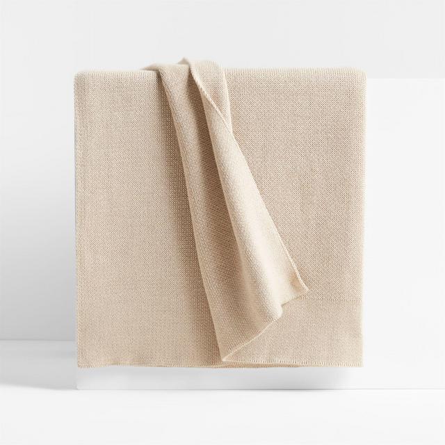 Calda Organic 70"x55" Natural Brown Throw Blanket