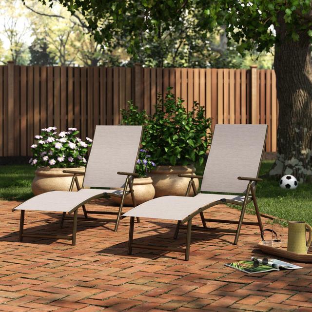 Caitlynn 54'' Long Reclining Chaise Lounge Set