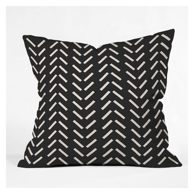 16"x16" Nick Quintero Herringbone Throw Pillow Black/White - Deny Designs
