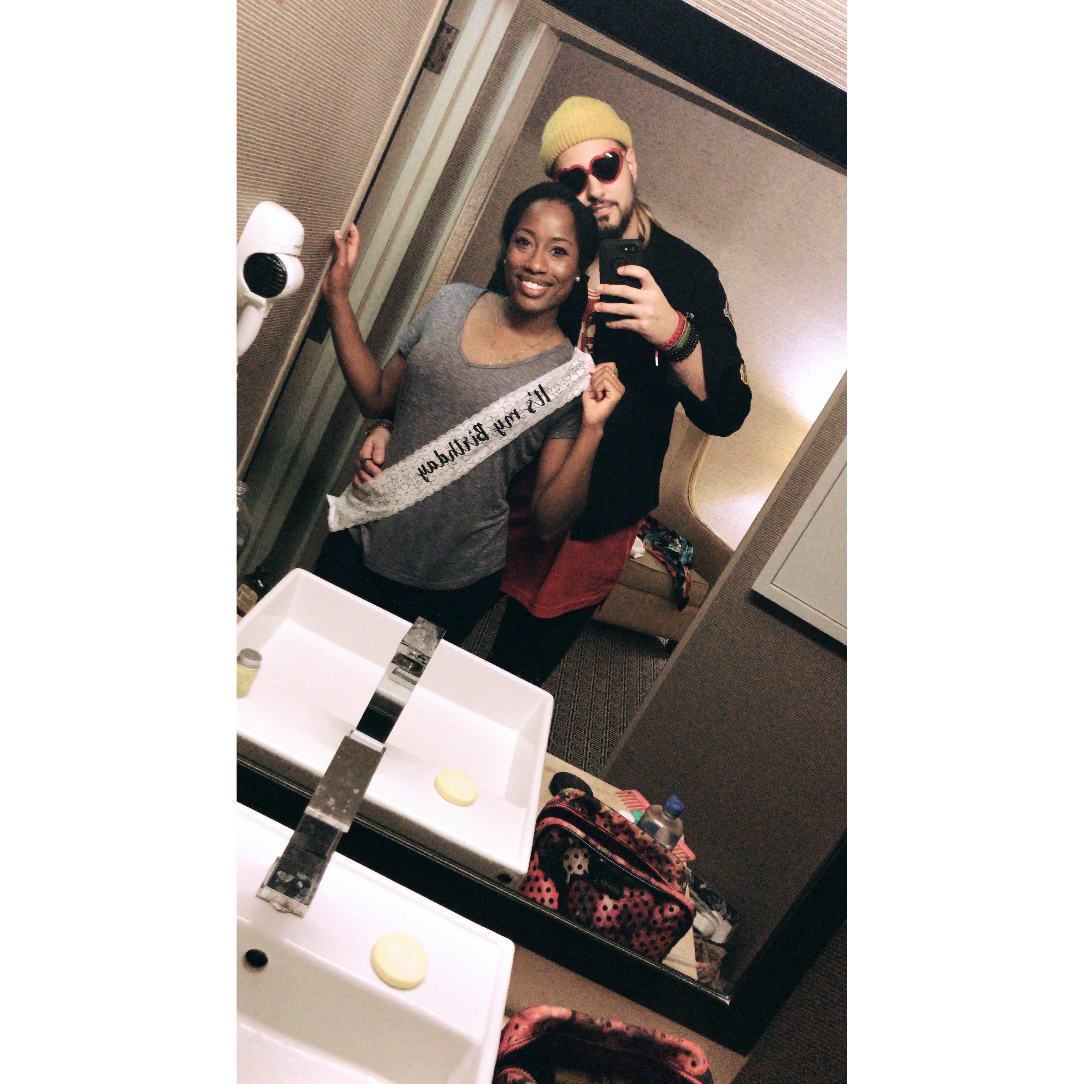 My 26th birthday in Las Vegas. I was sick as a dog (fainted on the plane ride there actually) but we still made the best of it.