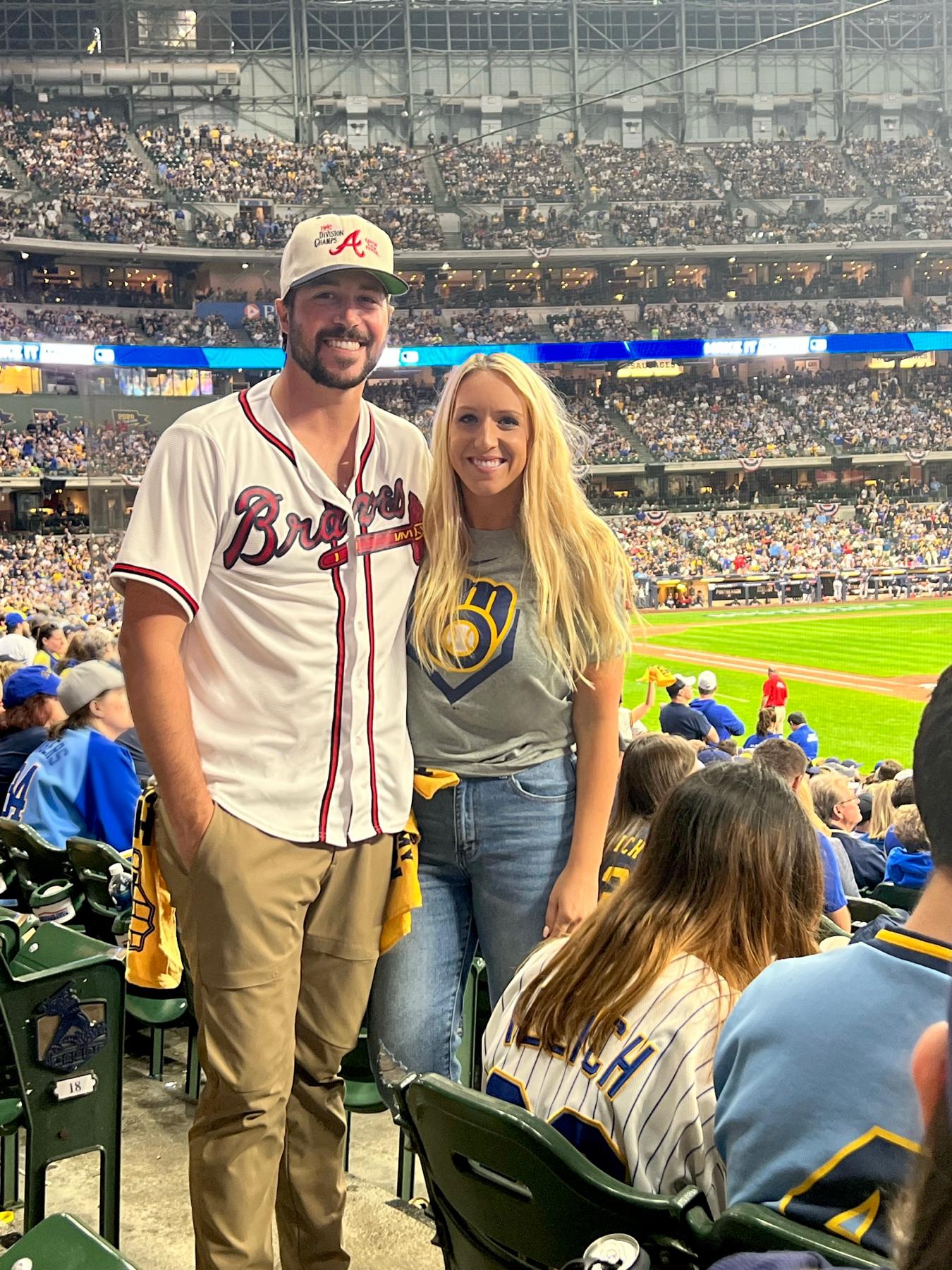 One of our first dates at the Brewers vs. Braves game.