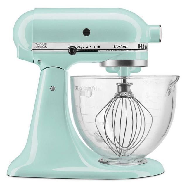 KitchenAid 5qt Glass Bowl Tilt-Head Stand Mixer with Flex Edge Beater - Ice - KSM154GBQ3