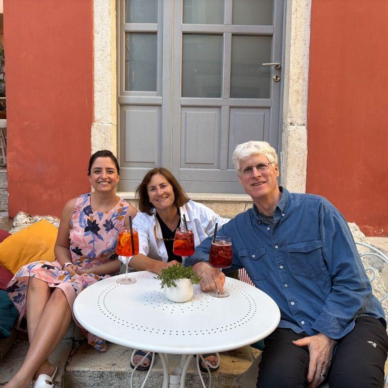 Irina, Linda and Pat in Croatia having just ditched Jake in favor of a Aperol Spritz