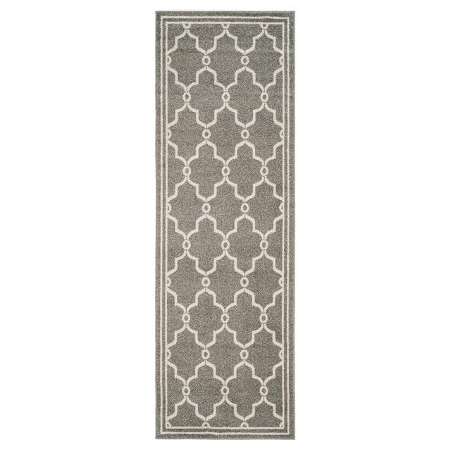 Prato 2'3"X7' Indoor/Outdoor Runner - Dark Gray/Beige - Safavieh