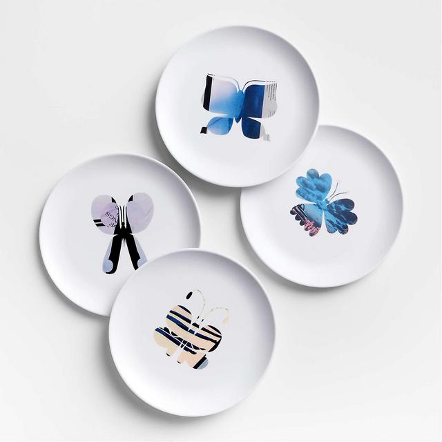 Butterfly Melamine Salad Plates by Lucia Eames, Set of 4