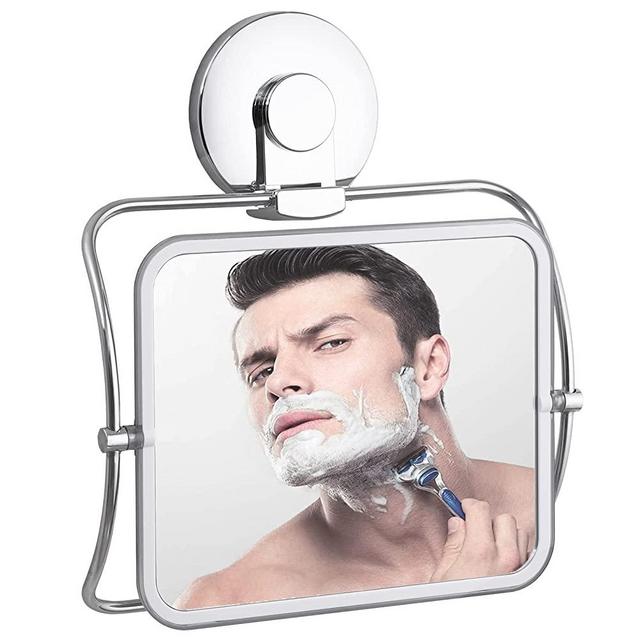 Velmade Shower Mirror Fogless For Shaving Fogless No-Drilling Fogless Mirror For Shower-360 Degree Rotating Bathroom Mirror Shower Mirror For Shaving With Upgraded Suction For Men & Women