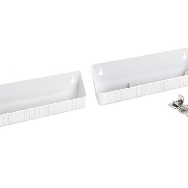Rev-A-Shelf 6572-11-11-52 11-Inch Polymer Plastic Kitchen Sink Front Tip-Out Accessory Storage Trays, White, Pack of 2