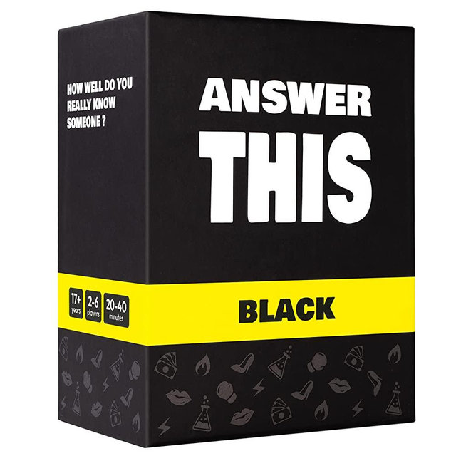 Answer This - Black - How Well Do You Really Know Your Friends? - Hilarious Party Card Game for Adults - Cool Conversation Cards for a Game Night