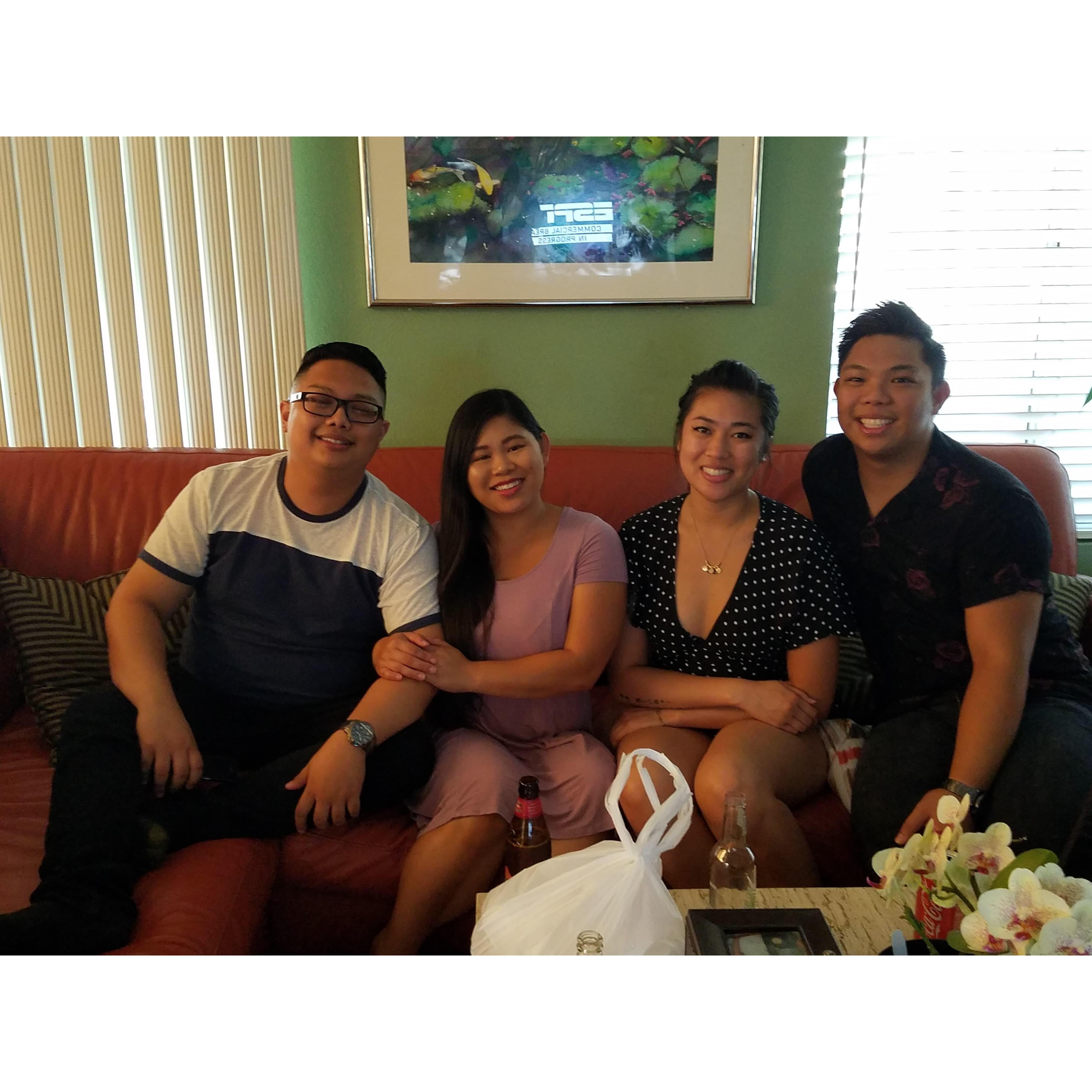 Jan, Kalia, Michelle, and Adrian at Adrian's graduation party