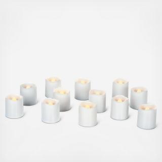 White Flickering LED Votives, Set of 12