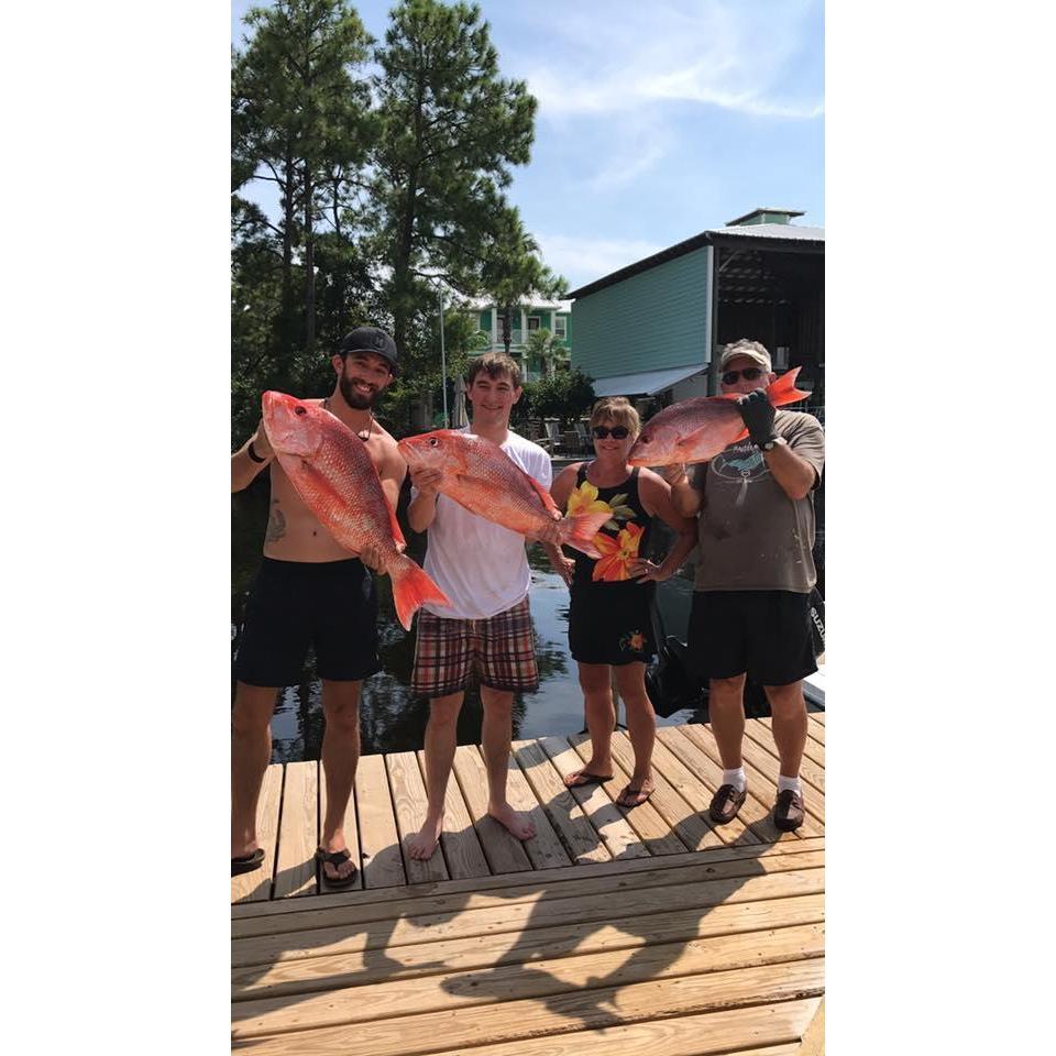Giant red snapper caught off of Orange Beach with Captain Lynn.