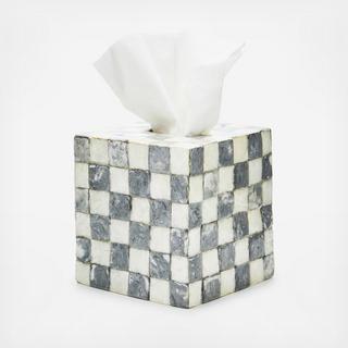 Sterling Check Capiz Boutique Tissue Box Cover
