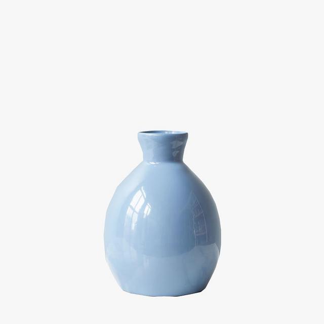 Mouth-Blown Ceramic Vase, Small - Chambray
