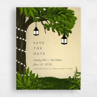 Beige Wedding Save the Date - Marietta Classic
