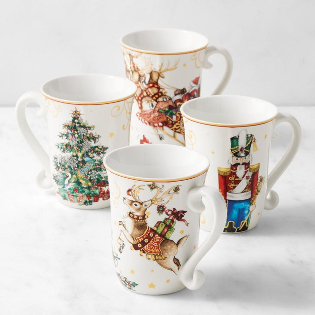 'Twas the Night Before Christmas Mugs, Mixed, Set of 4