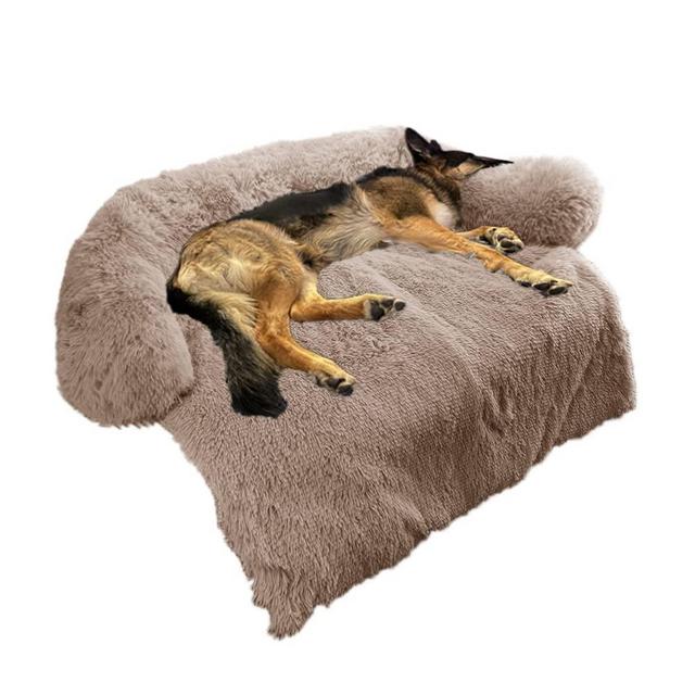 Calming Dog Bed Fluffy Plush Dog Mat for Furniture Protector with Removable Washable Cover for Large Medium Small Dogs and Cats