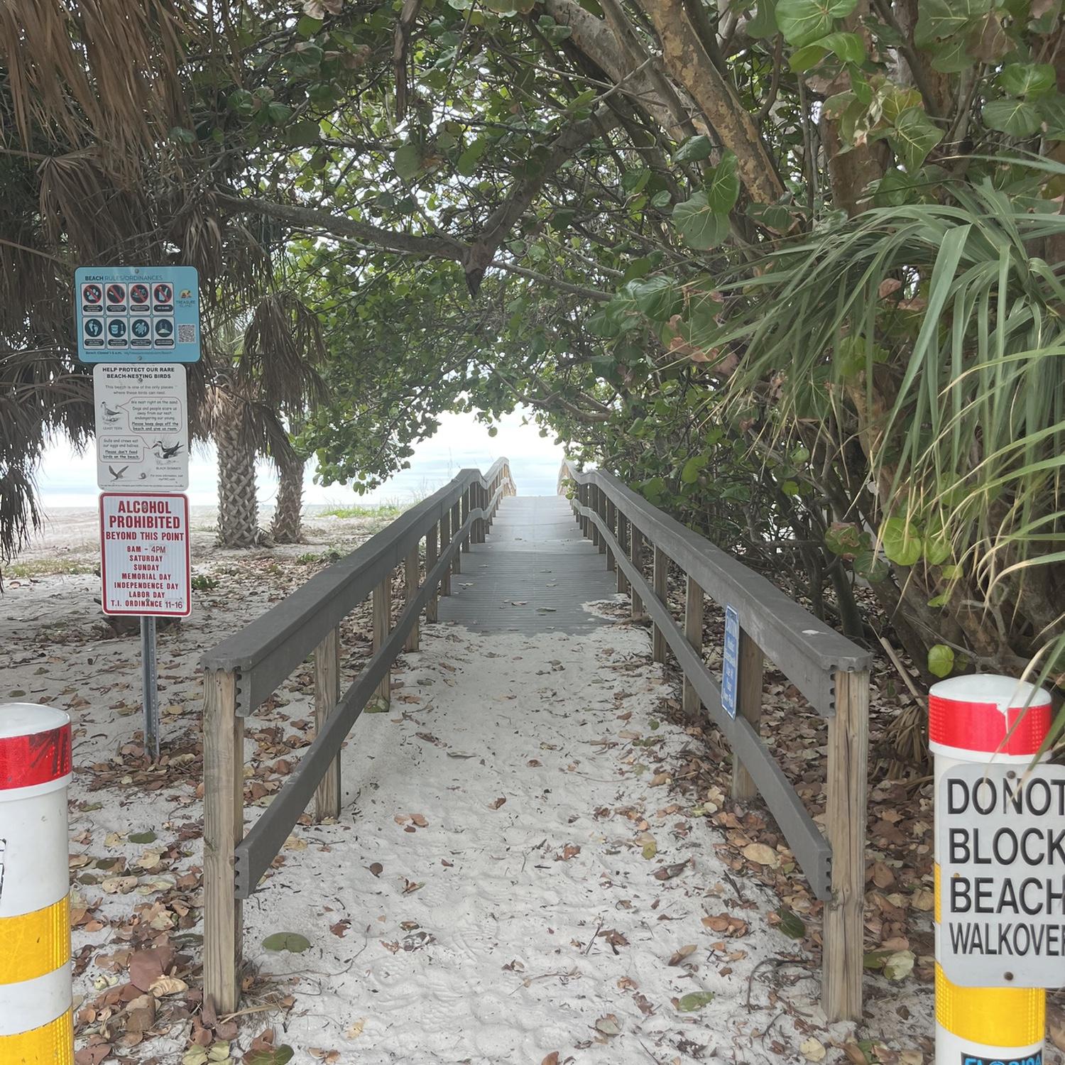 Access to the beach where the ceremony will be held.