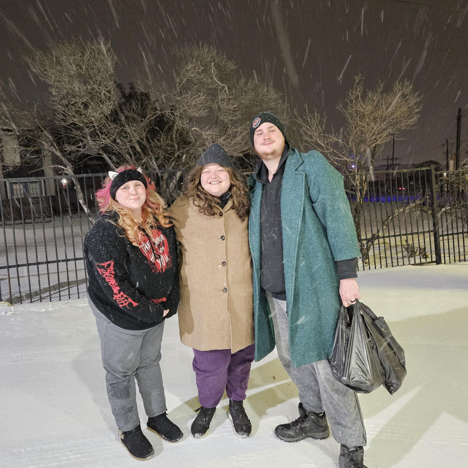 Mid snow-pocalypse gas station hike with our friend, Lia that was worthy of documentation