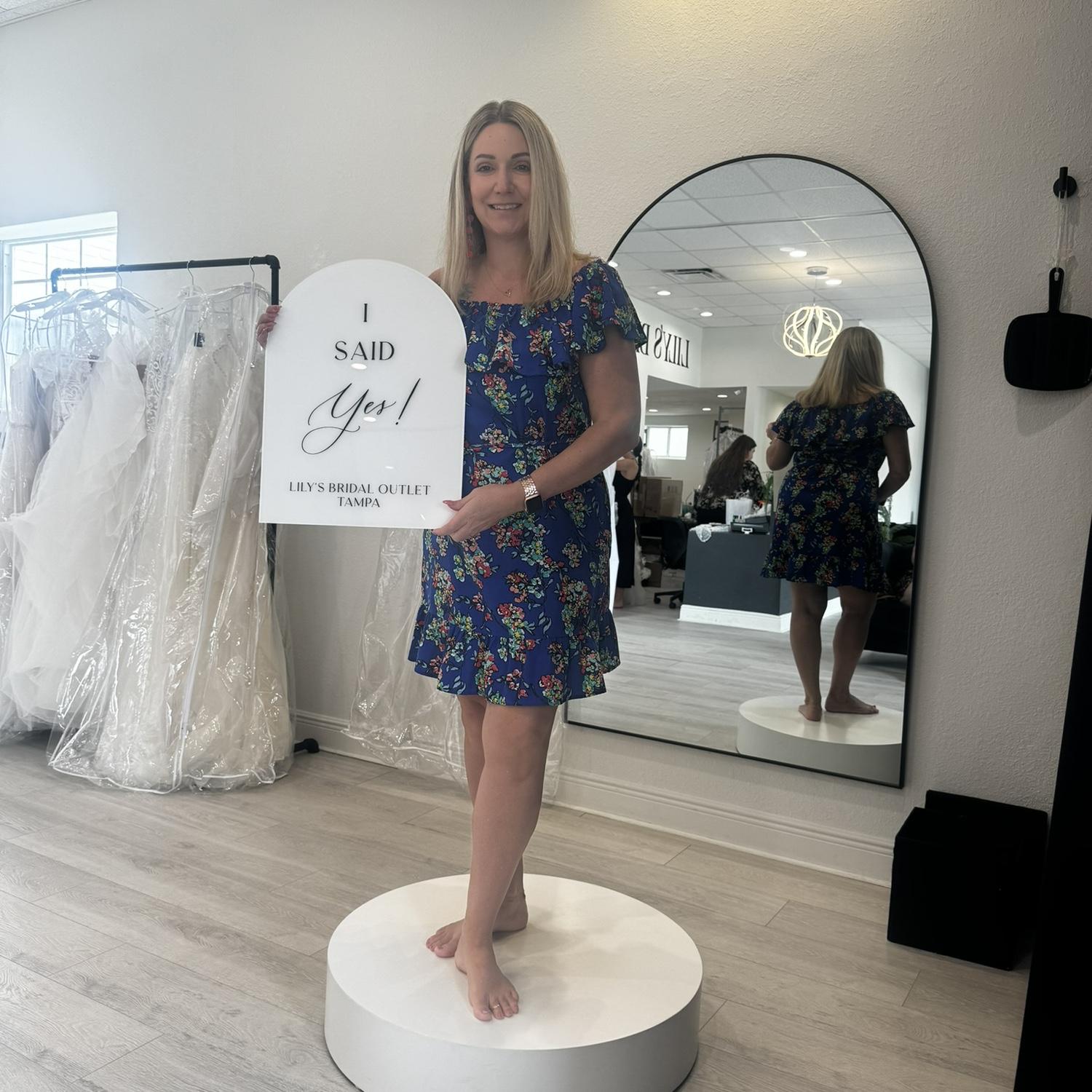 Shannon found her wedding dress in July and cried when she tried it on.