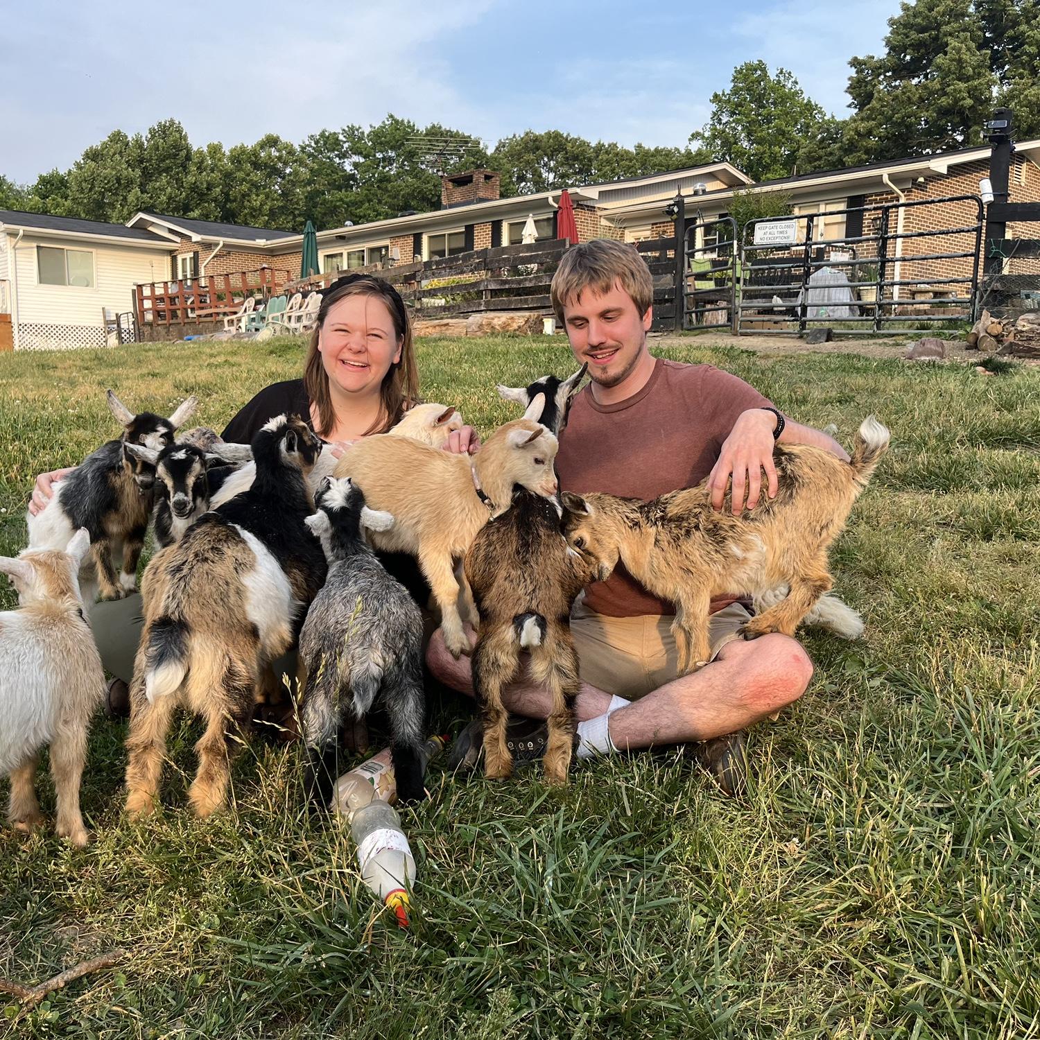 Feeding baby goats!