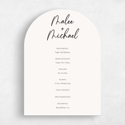 White Arch Wedding Program - Santorini