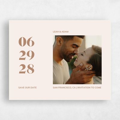 Linen, Beige Wedding Save the Date - Everett Photo